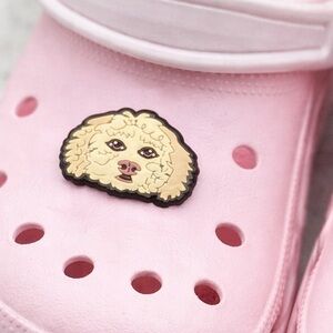 Crocs Jibbitz Goldendoodle Poodle Doodle Dog Face Shoe Charm NWOT